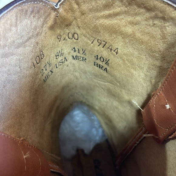 Forastero Men Boots Leather Texas Cowboy Made In Mexico Brown Shoes Size 8.5 - Picture 14 of 16